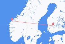 Vluchten van Ålesund, Noorwegen naar Tampere, Finland