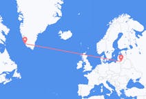 Flyg från Kaunas, Litauen till Paamiut, Grönland