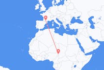 Flyg från N Djamena till Toulouse