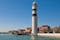 photo of view of White lighthouse locatad at Murano Island, Italy,Murano italy.