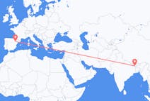 Vluchten van Bhadrapur, Mechi, Nepal naar Zaragoza, Spanje