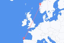 Loty z miasta Førde do miasta A Coruña