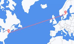 Flyreiser fra New York, USA til Oerebro, Sverige
