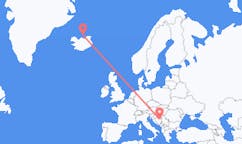 Vols de Grimsey, Islande pour Tuzla, Bosnie-Herzégovine