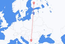 Flug frá Skopje, Norður-Makedóníu til Tampere, Finnlandi