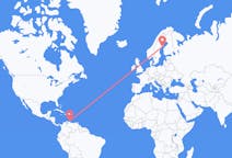 Flyreiser fra Willemstad, Curaçao til Umeå, Sverige