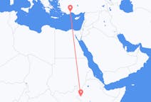Flyrejser fra Gambela, Etiopien til Antalya, Tyrkiet