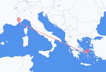 Loty z Nicea, Francja do Mykonos, Grecja