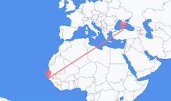 Vluchten van Cap Plinten, Senegal naar Kastamonu, Turkije