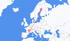 Flyg från Karleby, Finland till Aspiran, Frankrike