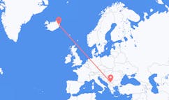 航班从科索沃普里什蒂纳市到埃伊尔斯塔济市，冰岛塞尔