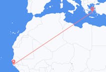 Flyreiser fra Ziguinchor, Senegal til Mykonos, Hellas