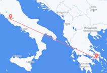 ギリシャのアテネからから、イタリアのローマまでのフライト