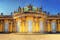 photo of Sanssouci Palace, the former summer palace of Frederick the Great, King of Prussia, in Potsdam, near Berlin, Potsdam, Germany.