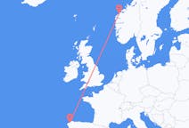 Vols depuis Ålesund, Norvège vers La Corogne, Espagne