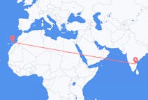 Flyrejser fra Tirupati, Indien til Lanzarote, Spanien
