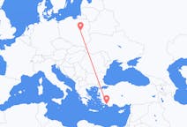 Flyreiser fra Warszawa, Polen til Dalaman, Tyrkia