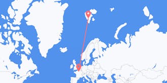 Vols de la France à Svalbard et Jan Mayen