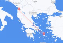 アルバニアのティラナからから、ギリシャのナクソス島までのフライト