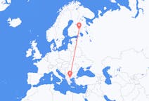 Flyreiser fra Thessaloniki, Hellas til Joensuu, Finland