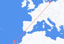 Flyg från Teneriffa, Spanien till Szczecin, Polen