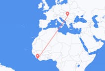 Flyreiser fra Monrovia, Liberia til Timișoara, Romania