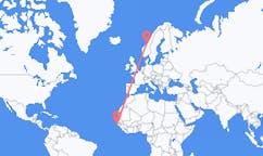 Flyg från Cap Skiring, Senegal till Ørland, Norge