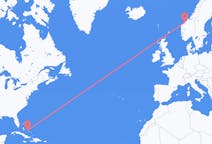Flyreiser fra George Town, Bahamas til Molde, Norge