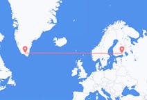 핀란드 라펜란타에서 출발해 그린란드 나르사르수아크로(으)로 가는 항공편
