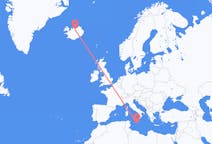 Flights from Akureyri, Iceland to Valletta, Malta