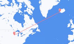 Flights from the city of Mason City, the United States to the city of Reykjavik, Iceland
