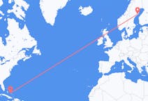 Flyreiser fra George Town, Bahamas til Umeå, Sverige
