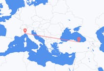 Flyg från Ordu, Turkiet till Genua, Italien