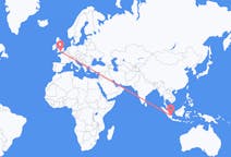 Flyg från Palembang, Indonesien till Bournemouth, England