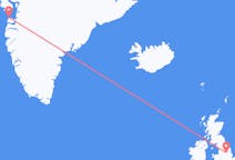 Vluchten van Doncaster, Engeland naar Aasiaat, Groenland