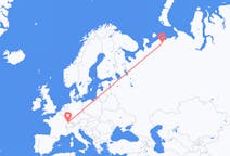 Flights from Naryan-Mar, Russia to Basel, Switzerland