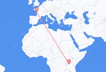 탄자니아 므완자에서 출발해 프랑스 라로셸에게(으)로 가는 항공편