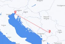 Voli from Pristina, Kosovo to Trieste, Italia