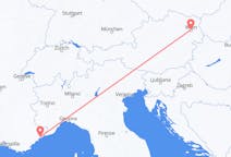 Flyreiser fra Vienna, Østerrike til Nice, Frankrike