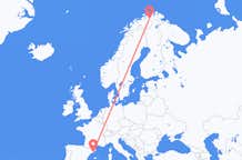 Vluchten van Lakselv, Noorwegen naar Barcelona, Spanje