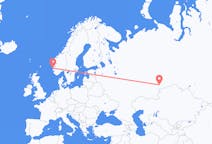 Fly fra Tsjeljabinsk til Stord