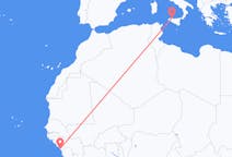 Flyrejser fra Conakry, Guinea til Palermo, Italien