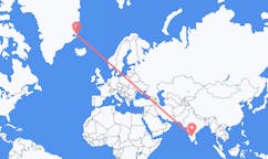 Vluchten van Bangalore, India naar Ittoqqortoormiit, Groenland