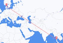 Flyg från Bokpyin, Myanmar (Burma) till Ålborg, Danmark