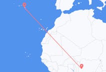 Loty z Ilorin, Nigeria z Ponta Delgada, Portugalia