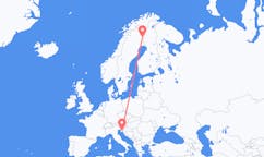 Flyreiser fra Pajala, Sverige til Rijeka, Kroatia