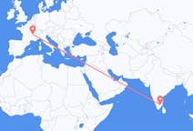 出发地 印度出发地 蒂鲁吉拉帕利目的地 法国里昂的航班