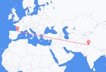 Flyg från Amritsar, Indien till Lourdes (kommun i Brasilien, São Paulo, lat -20,94, long -50,24), Frankrike