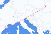 Vols depuis la ville de Barcelone vers la ville de Lviv