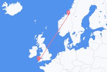 Flights from Trondheim, Norway to Newquay, the United Kingdom